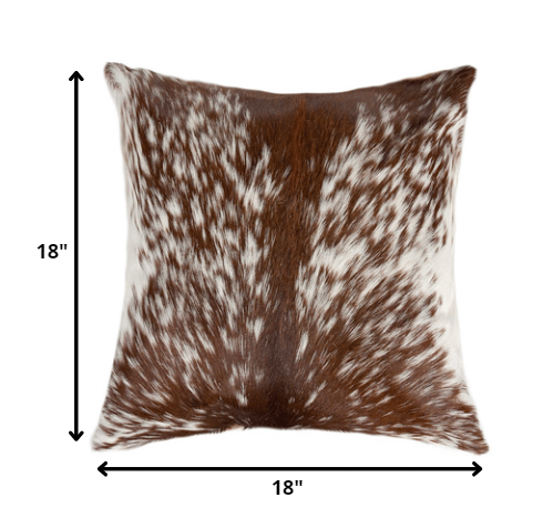 Black And White Cowhide Pillow - 18" x 18" x 5"