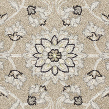 Beige Grey Machine Woven UV Treated Floral Traditional Indoor Outdoor Accent Rug - 2' x 4'