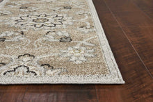 Beige Grey Machine Woven UV Treated Floral Traditional Indoor Outdoor Accent Rug - 2' x 4'