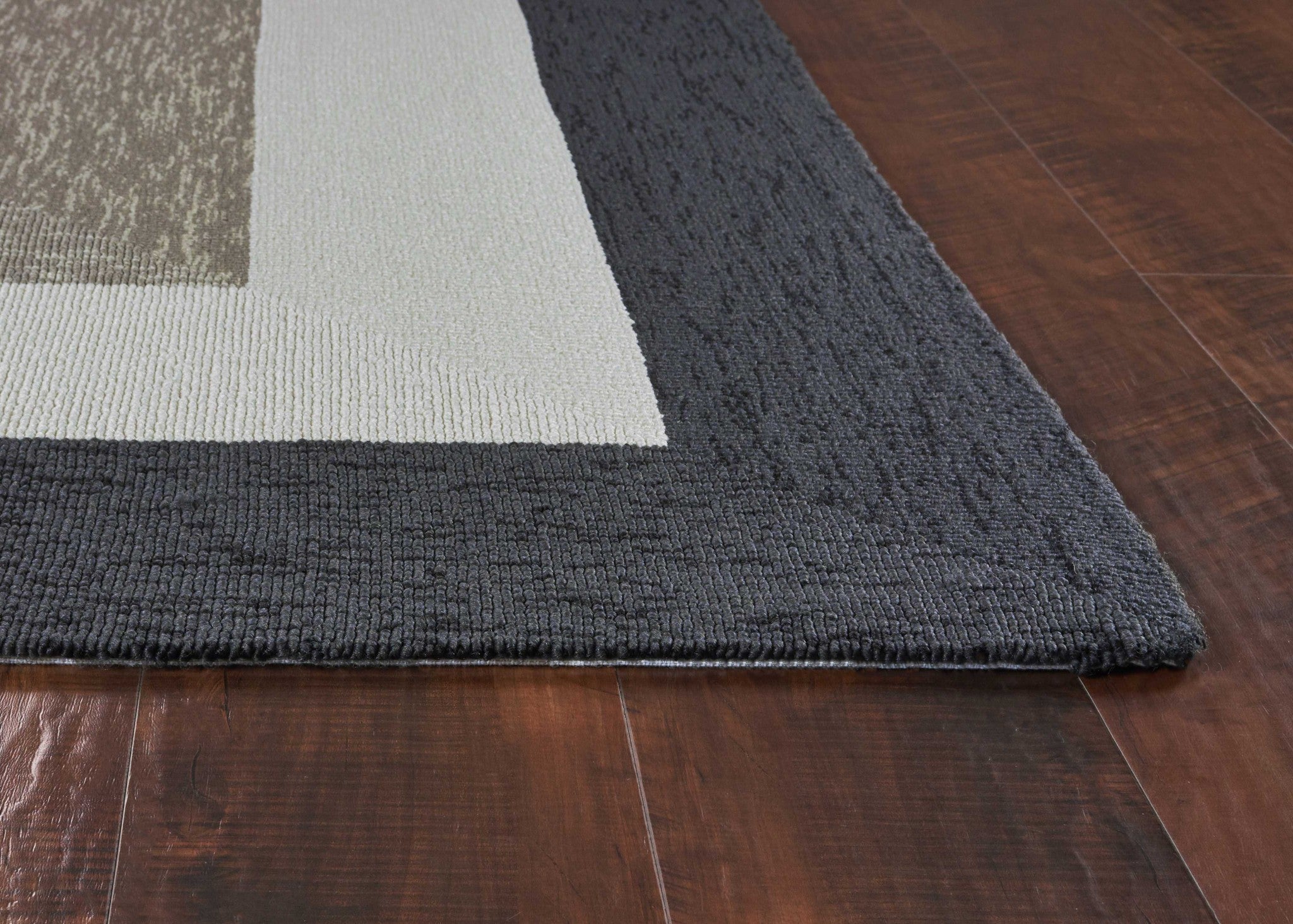 Charcoal Bordered UV Treated Area Rug - 3' x 5'