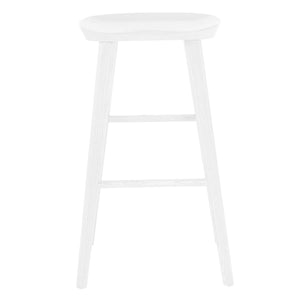 30" White Solid Wood Bar Stool