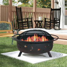 Wood Burning Fire Pit with Charcoal Grill and Screen 30