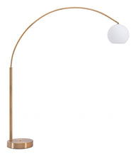 Brushed Brass Modern Arc Floor Lamp