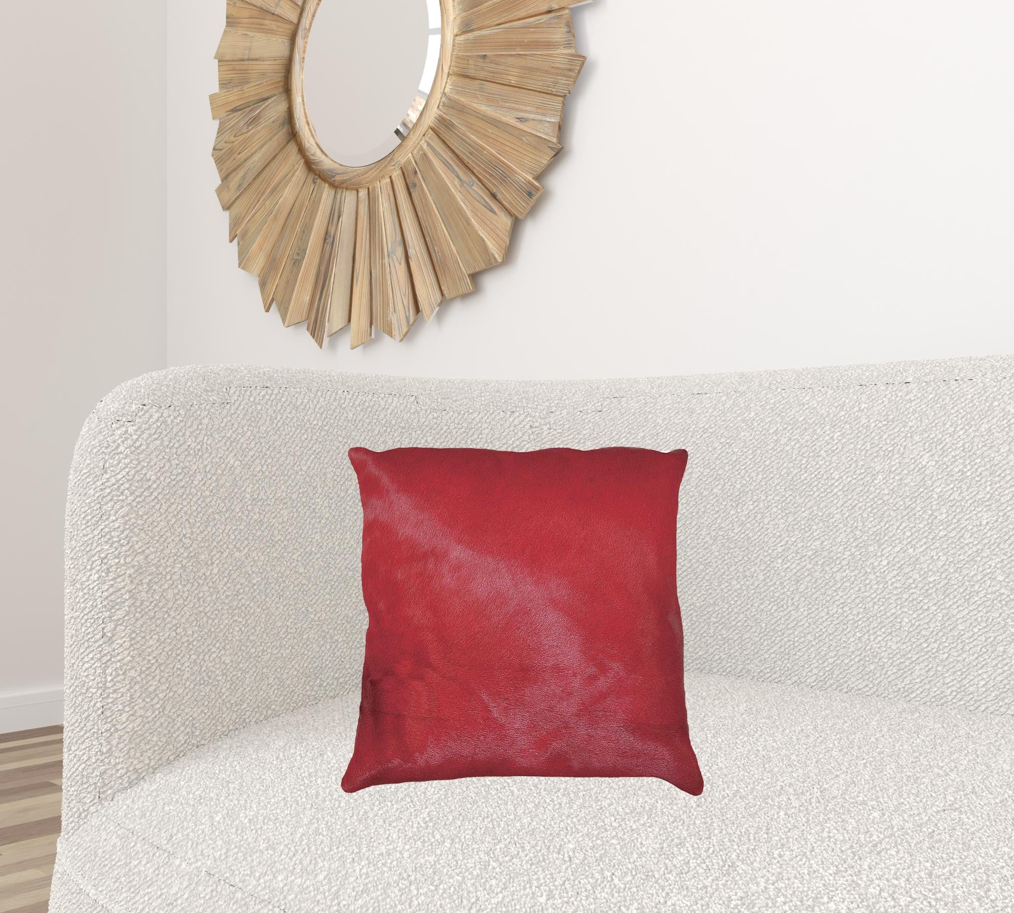 18" X 18" X 5" Black Cowhide  Pillow