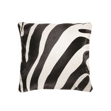 Zebra Black On Off White Cowhide  Pillow - 18