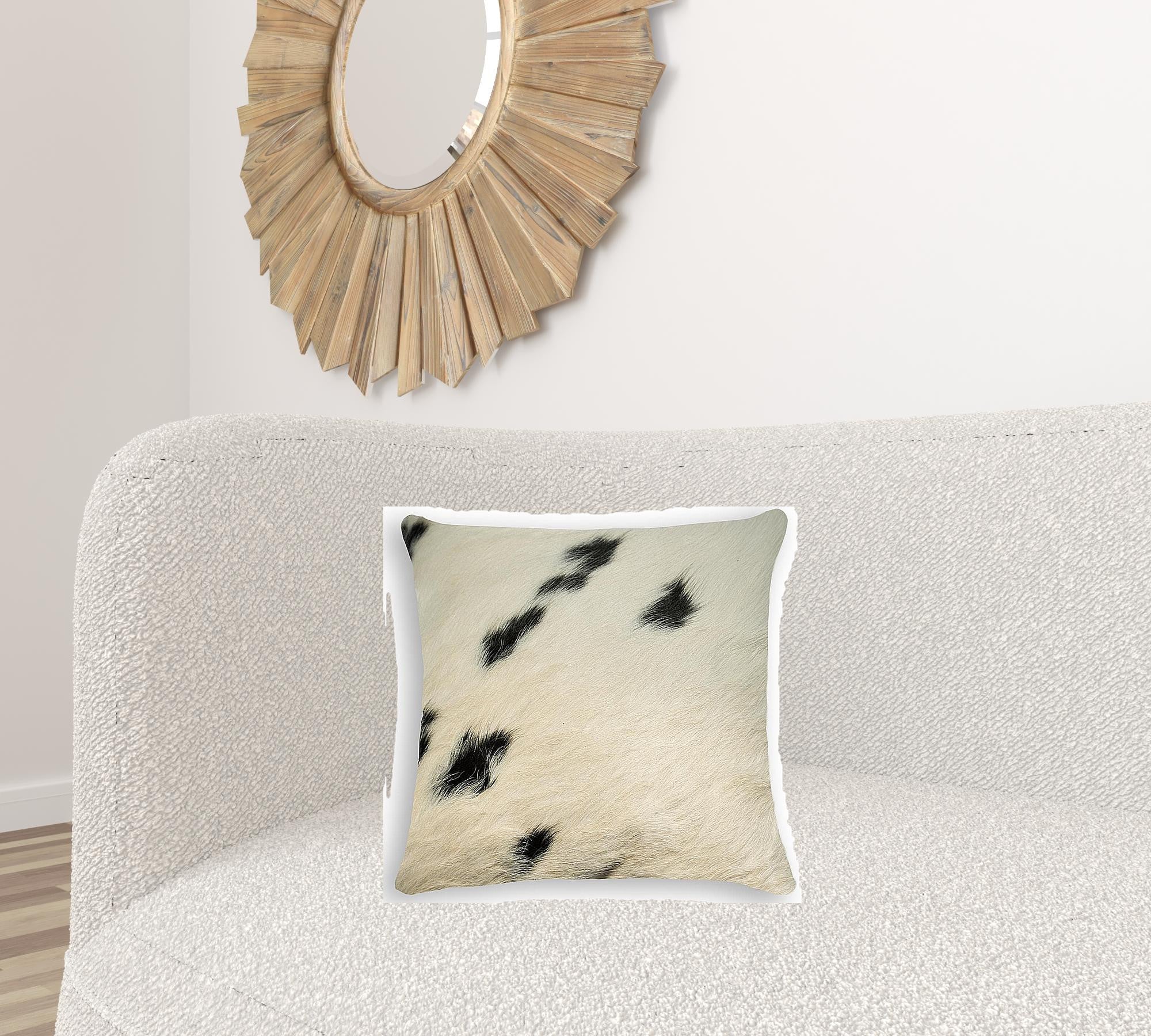 18" X 18" X 5" Yellow Cowhide  Pillow