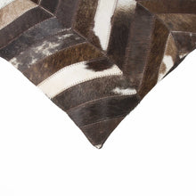 18 X 18 Brown Chevron Cowhide Throw Pillow
