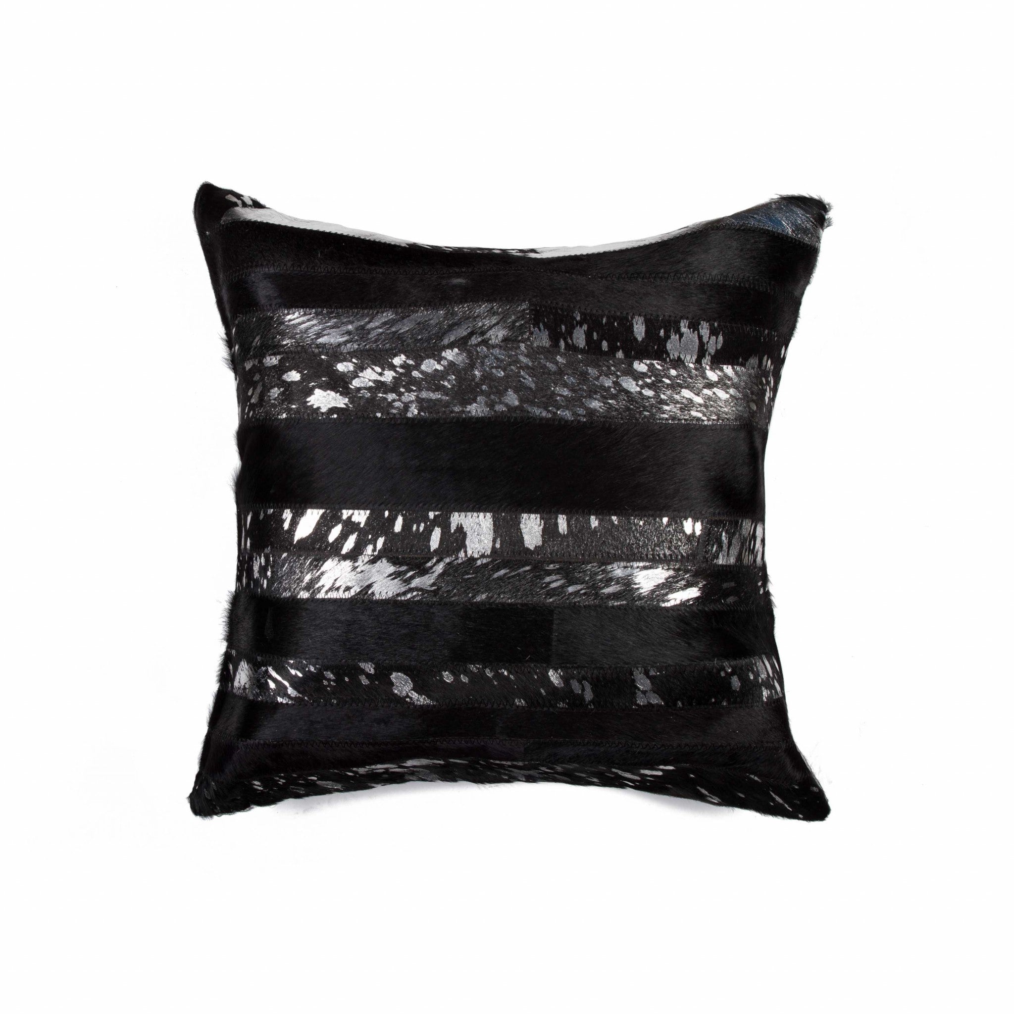 Black And Silver  Pillow - 18" x 18" x 5"