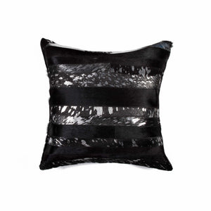 Black And Silver  Pillow - 18" x 18" x 5"