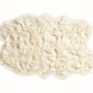 48" X 72" X 1.5" Off White Faux Sheepskin Area Rug