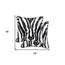 Denton Zebra Black And White Faux Pillow 2 Pack - 18