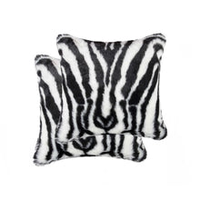 Denton Zebra Black And White Faux Pillow 2 Pack - 18