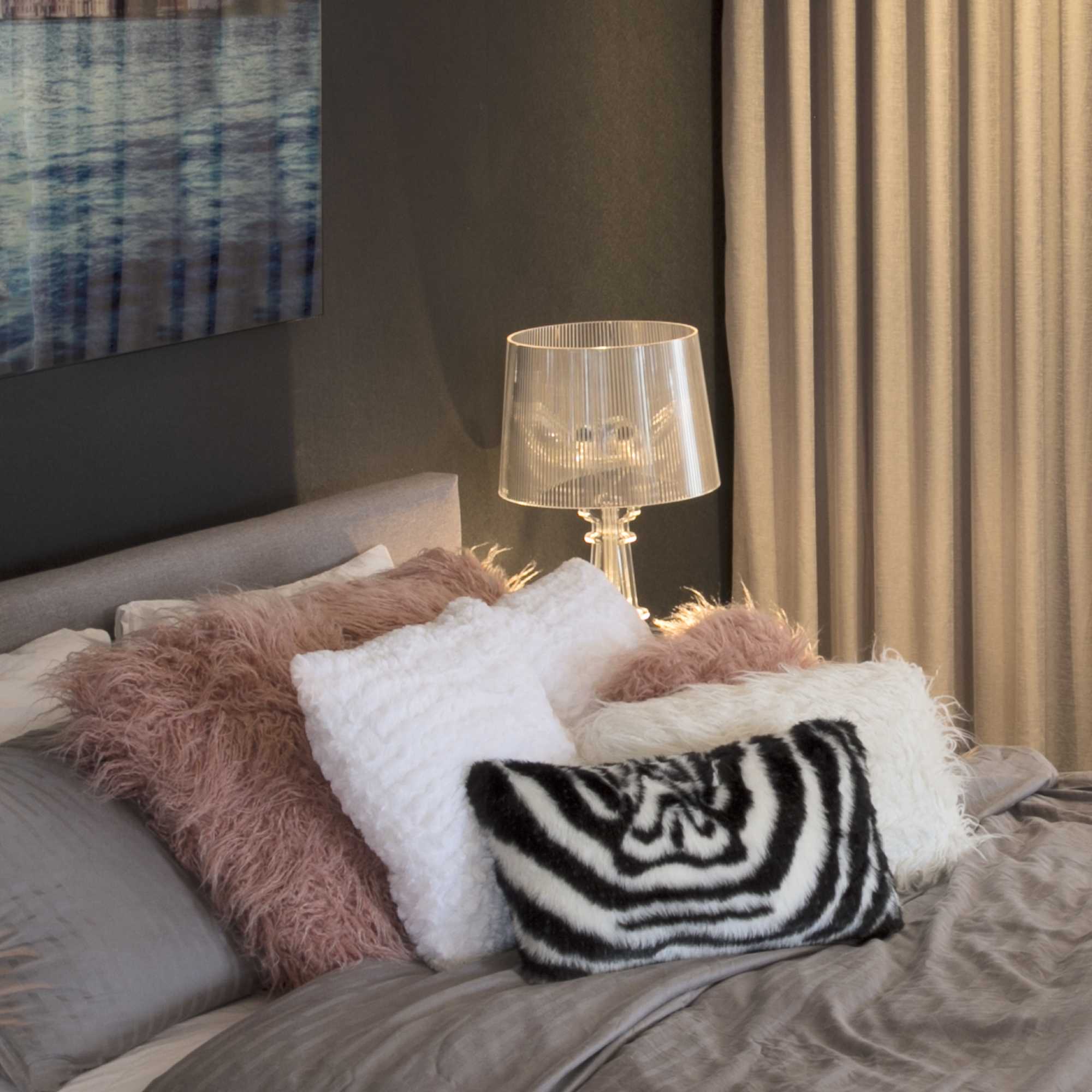 Denton Zebra Black And White Faux Pillow 2 Pack - 12" x 20" x 5"