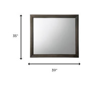 Gray Oak Wooden Rectangular Mirror