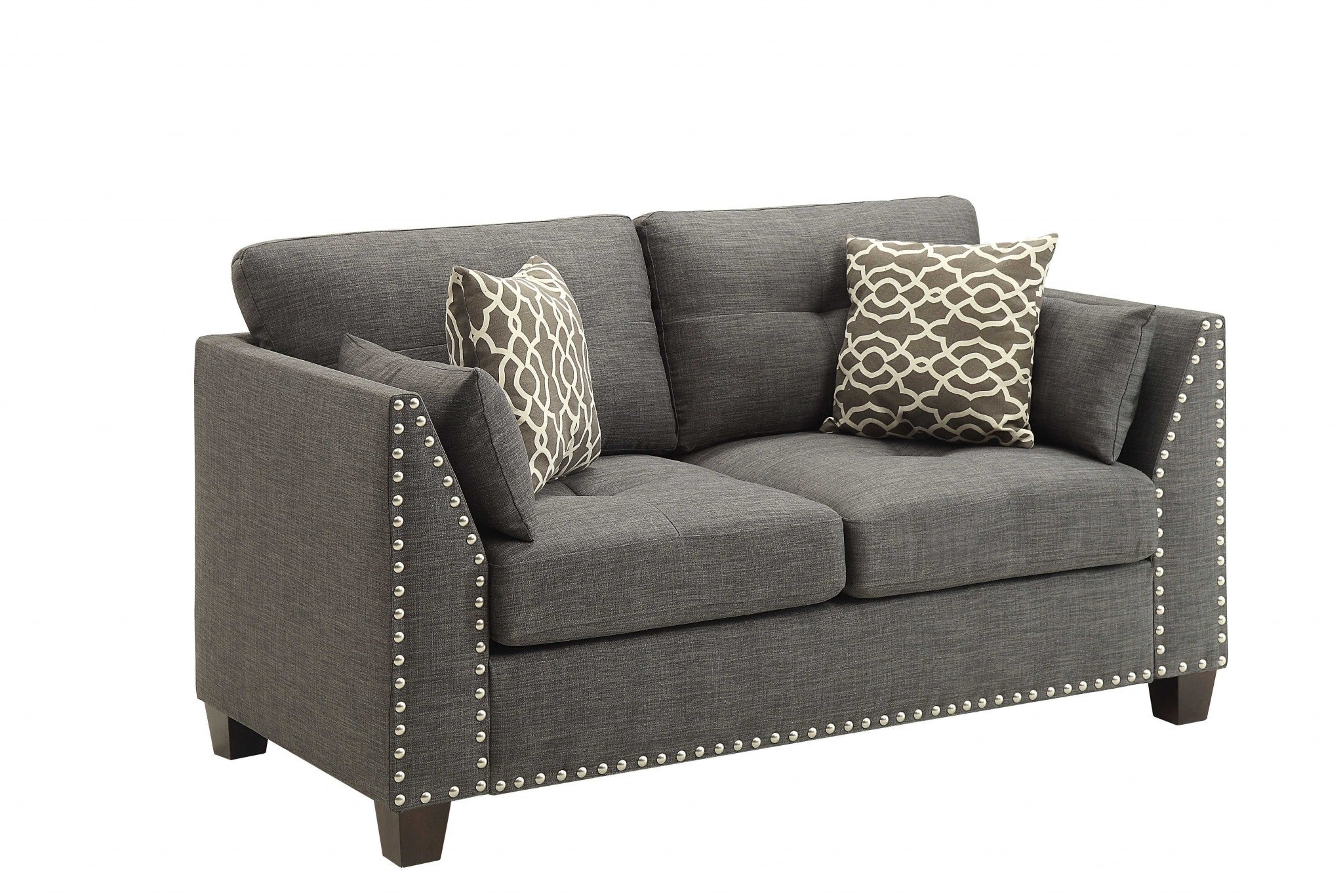 Light Charcoal Linen Loveseat - 58" X 31" X 35"