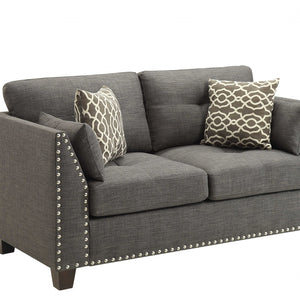 Light Charcoal Linen Loveseat - 58" X 31" X 35"