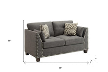 Light Charcoal Linen Loveseat - 58