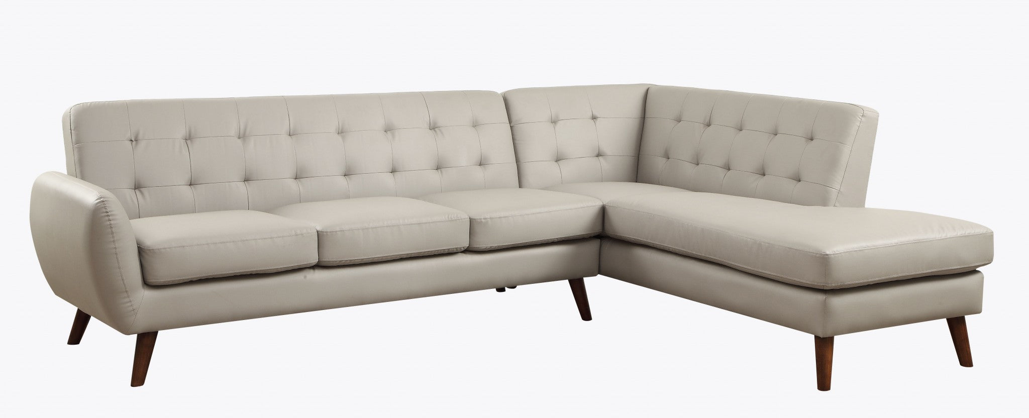 111" X 80" X 33" Gray Pu Sectional Sofa