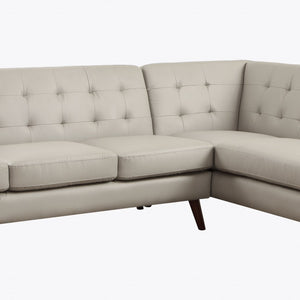 111" X 80" X 33" Gray Pu Sectional Sofa
