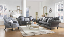 Dark Gray Velvet Loveseat W3 Pillows - 79