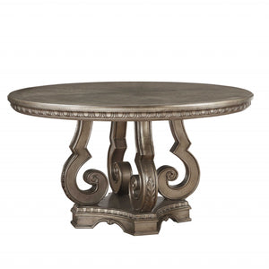 60" X 60" X 30" Antique Champagne Dining Table