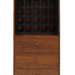 24" Brown Standard Display Stand With Three Drawers