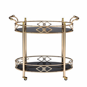 35" X 16" X 32" Gold Metal Serving Cart