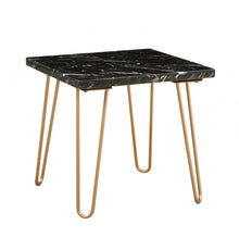 White Marble And Gold Geometric End Table