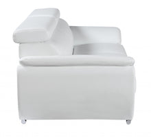 Captivating White Leather Loveseat 32