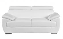 Captivating White Leather Loveseat 32