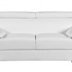 Captivating White Leather Loveseat 32" To 38"