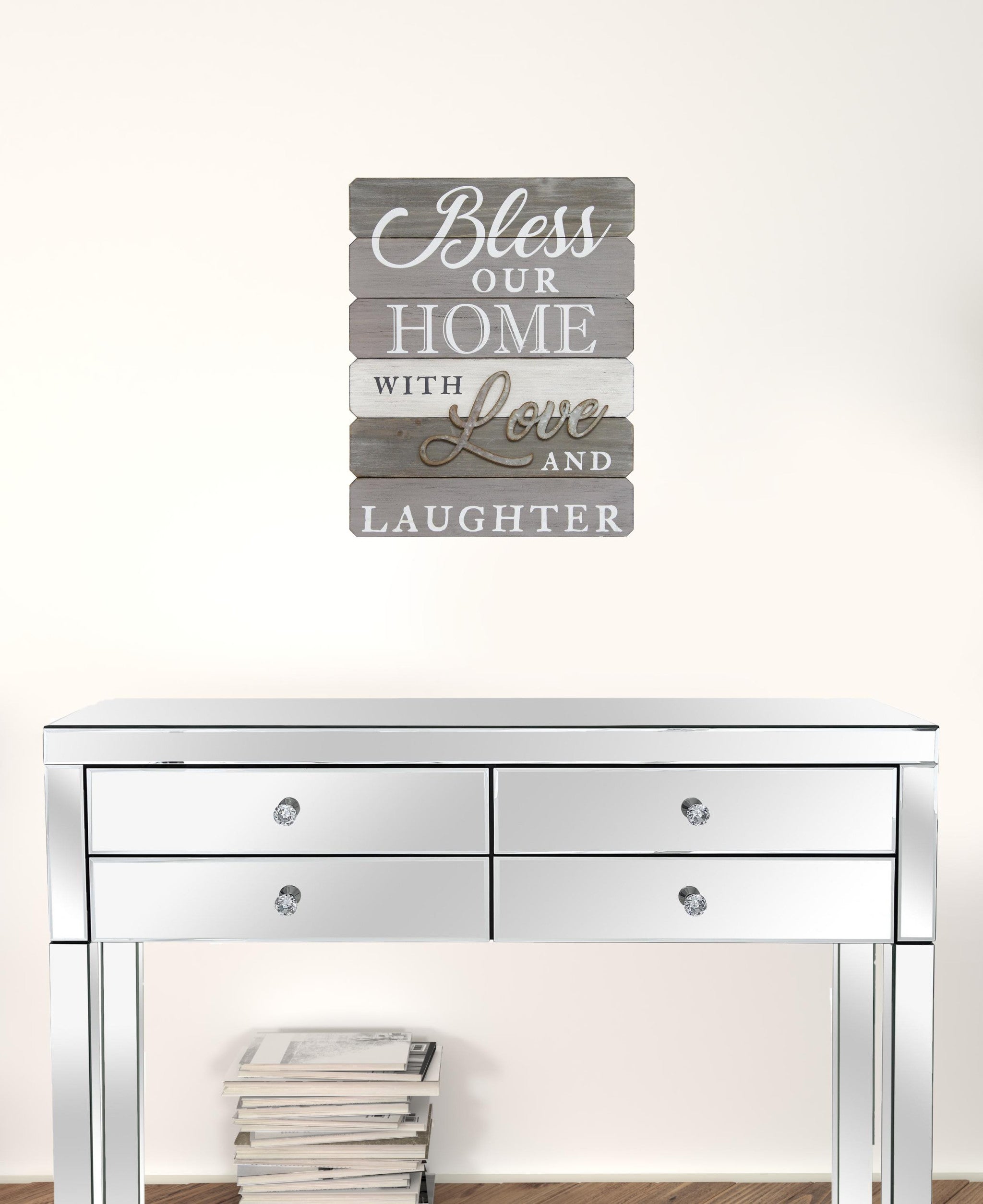 Bless Our Home Wood And Metal Wall Decor