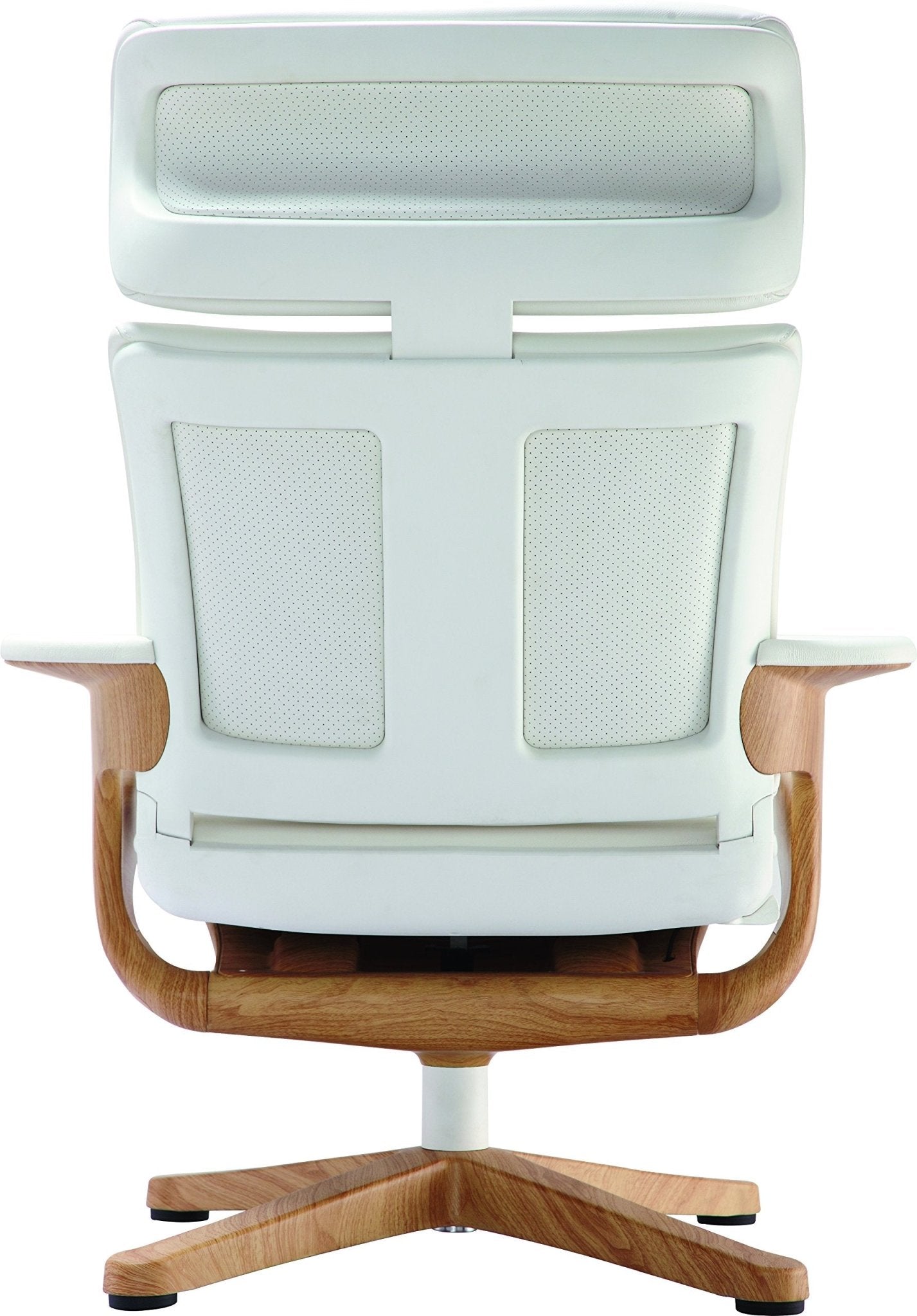 White Leather Chair 32.5" x 32.3" x 40.75"