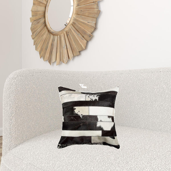 Madrid White Torino Kobe Cowhide Pillow - 18" x 18" x 5"