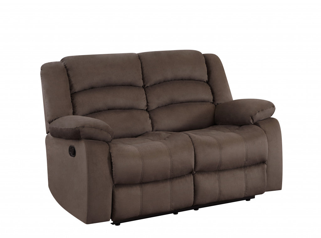40" Contemporary Brown Fabric Loveseat