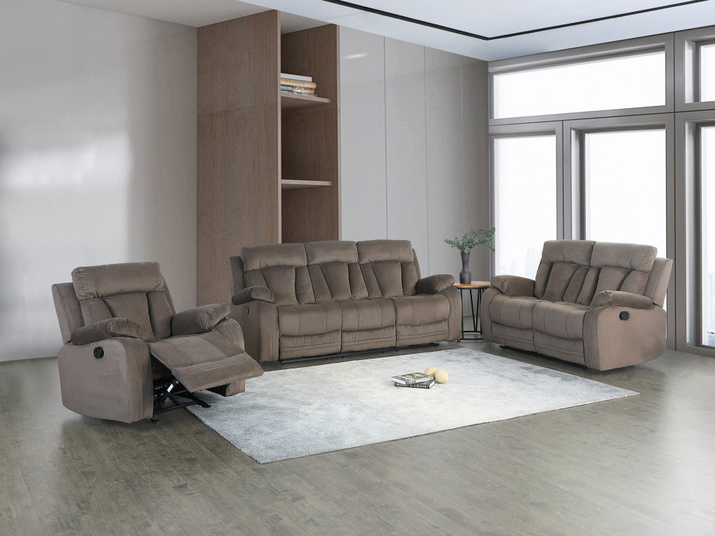 Modern Brow Fabric Sofa Set 120"