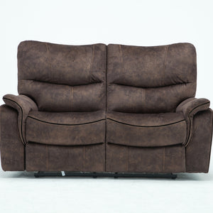 40" Elegant Dark Brown Fabric Loveseat