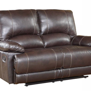 Stylish Brown Leather Loveseat 41"