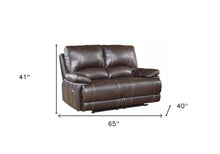 Stylish Brown Leather Loveseat 41