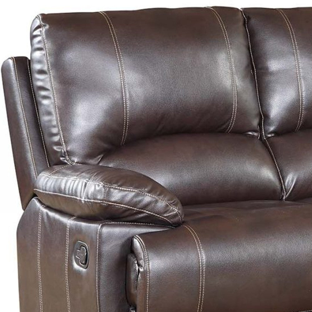 Stylish Brown Leather Loveseat 41"