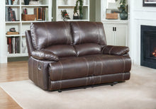 Stylish Brown Leather Loveseat 41