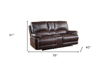 Stylish Brown Leather Loveseat 41