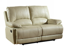 Stylish Beige Leather Loveseat 41