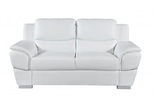 Chic White Leather Loveseat 69