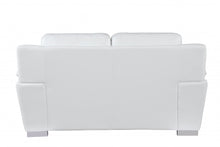 Chic White Leather Loveseat 69