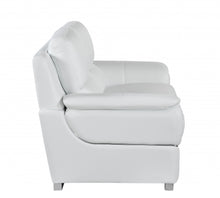 Chic White Leather Loveseat 69