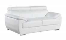Captivating White Leather Loveseat 32