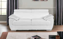 Captivating White Leather Loveseat 32
