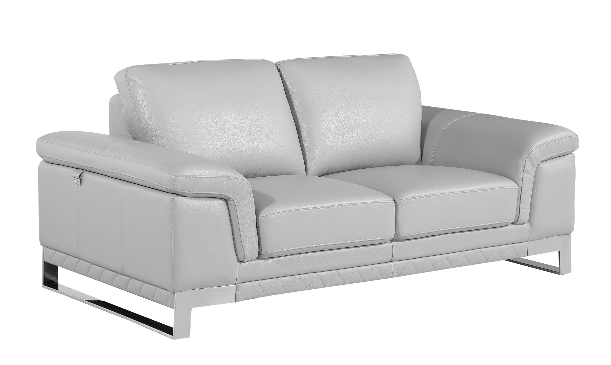 Lovely Light Grey Leather Loveseat 32"