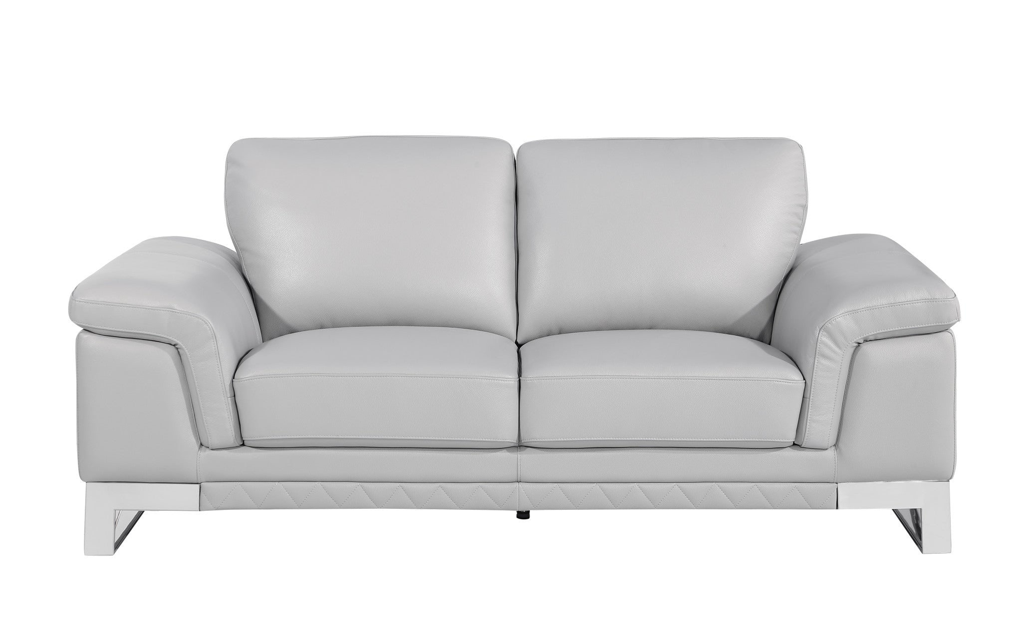 Lovely Light Grey Leather Loveseat 32"